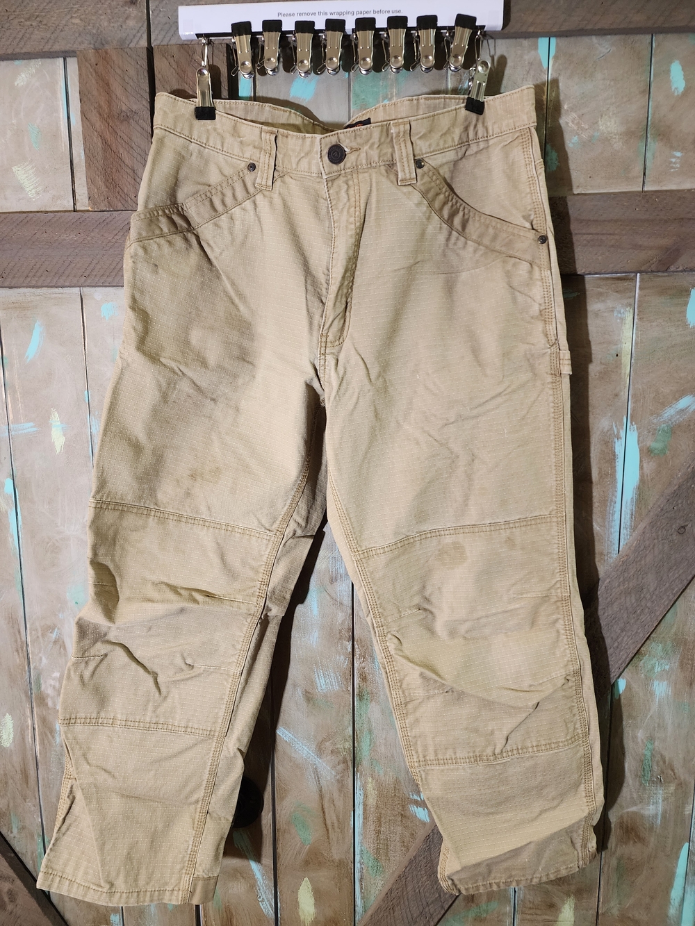 Men's Cargo Work Pants in Tan - Heavy-Duty Utility Style